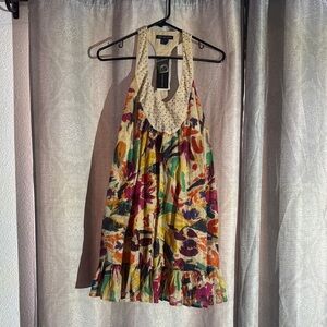 Colorful Floral Sleeveless Dress